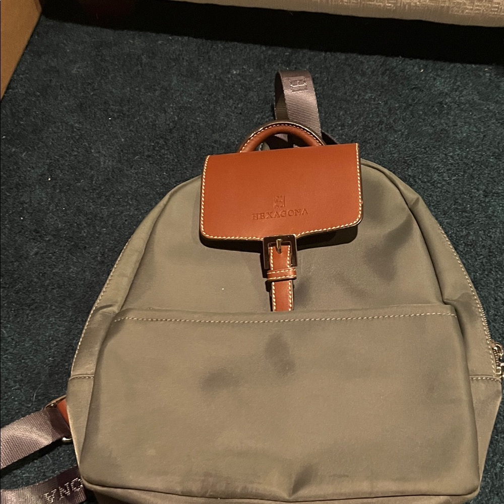 Olive and Brown Women's Backpack